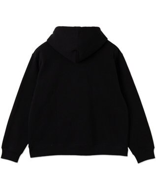 WEGO 【ユニセックス着用ITEM/裏起毛/SMLサイズ展開】リラックスフィットスプレーグラフィックパーカー ブラック