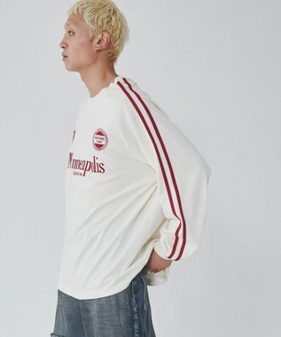 WEGO 【ユニセックス着用ITEM】ラインゲームロゴT（LS） オフホワイト