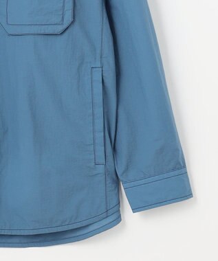 JOSEPH ABBOUD MOUNTAIN 【軽量/ECO撥水/ストレッチ/男女兼用】ライトワッシャー アウトドアシャツ サックスブルー系