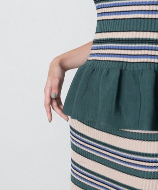 TRICOTE ボーダーニット タンクトップ 42GREEN