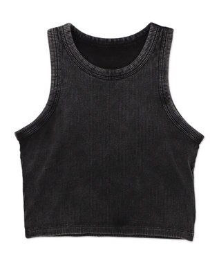 WEGO 【カップ付きインナー】ヴィンテージウォッシュカップインアメスリタンク スミクロ