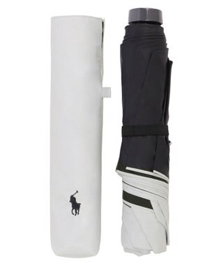 MOONBAT 【軽量/大きめ】POLO RALPH LAUREN 遮光 晴雨兼用 折りたたみ日傘 ワンポイント ポロポニー 60cm オフホワイト