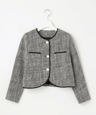 Feroux 【セットアップ対応】ツイード ジャケット ブラック系2