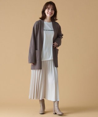 ANY L 【洗濯機可】総針ロングコーディガン モカ