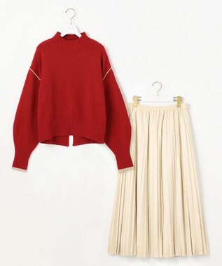 ANY SIS 【洗える・2SET】ボリューム ニット × スエードライク スカート セット
