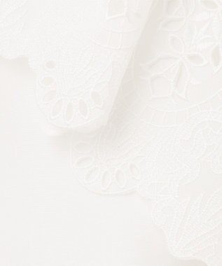 GRACE CONTINENTAL 刺繍ラッフルカラーノースリーブ トップ ホワイト