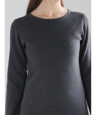 Te chichi 【宮本茉由着用】リブニットドッキングアシメワンピース チャコールグレー