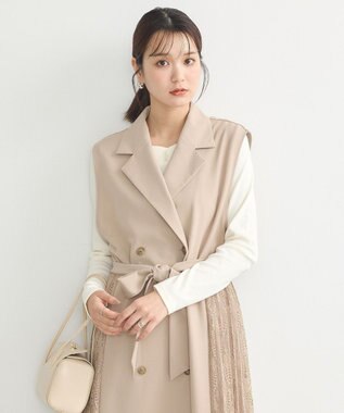 earth music&ecology サイドレースジレンチ Beige