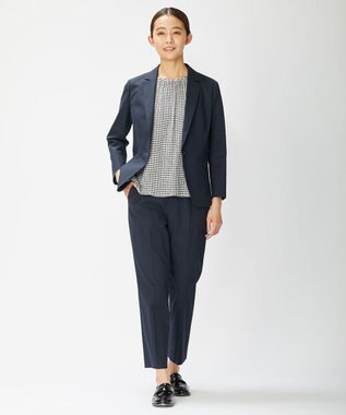 J.PRESS LADIES 【洗える・撥水・防汚】コットンFITTYシャーク テーパード パンツ ネイビー系