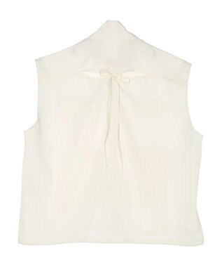 earth music&ecology ミリタリースタンドカラーベスト Off White