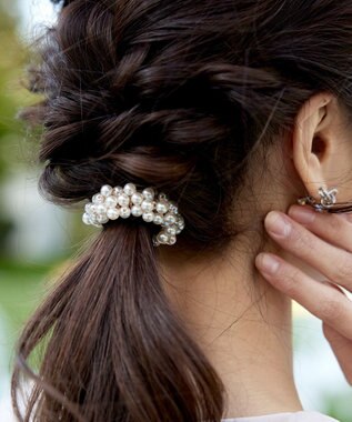 Tiaclasse つぶつぶリッチパールヘアゴム オフホワイト