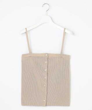 自由区 【洗える】ドライコットンハイゲージニット ビスチェ ベージュ