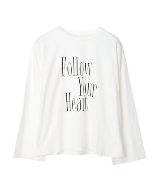 Green Parks ・Ｐｅｔｉｔ　Ｆｌｅｕｒ　ロゴｐｔフレアスリーブロンＴ Off White