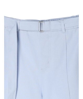 Green Parks 綿麻混バックルベルト付テーパードパンツ Grayish Blue
