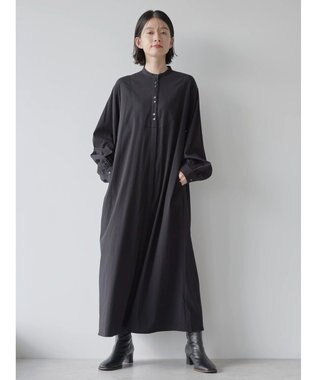 AMERICAN HOLIC バンドカラーバックタックワンピース Black