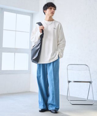 WEGO 【ウエストゴム】スーパーバギーデニムスラックス デニム淡色