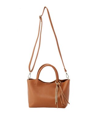earth music&ecology 【軽量】チャーム付きミニトートバッグ Camel