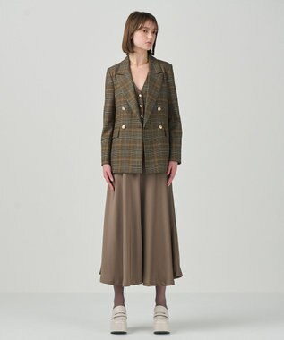 GRACE CONTINENTAL サテンコンビジレワンピース ブラウン