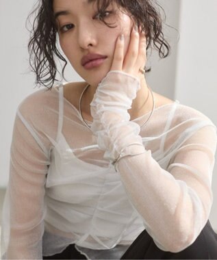 WEGO 【ANGIE VINTAGE】シャーリングラメシアートップス