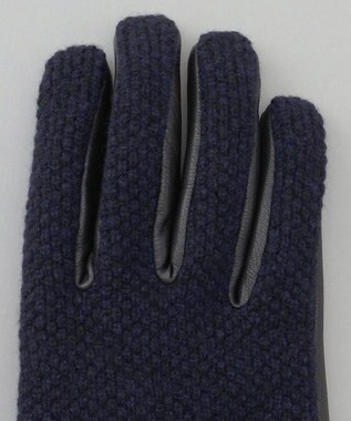 GOTAIRIKU 【スマホ対応】鹿の子ニット グローブ ネイビー系