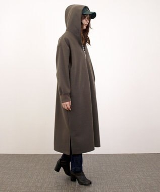 J.PRESS YORK STREET 【WOMEN】ウールライクジャージー フーデットロング ワンピース ブラウン系