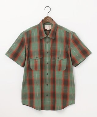 JOSEPH ABBOUD MOUNTAIN 【FILSON】WASHED SHORT SLEEVE FEARHER CLOTH SHIRT 黄緑系