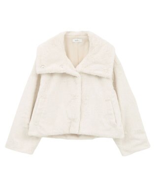 earth music&ecology ファーショートブルゾン Cream