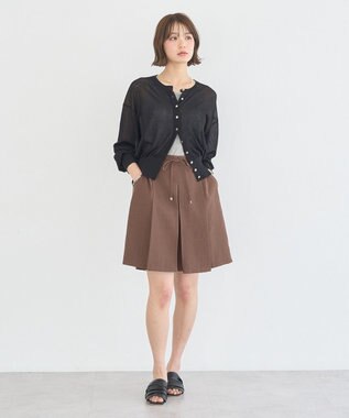earth music&ecology ボタンアソートクルーネックカーディガン Black
