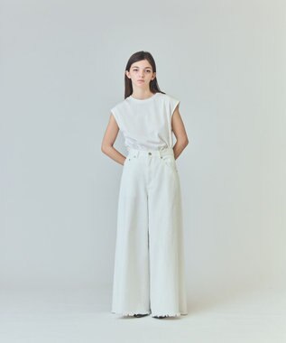 GRACE CONTINENTAL バギーデニムパンツ ホワイト