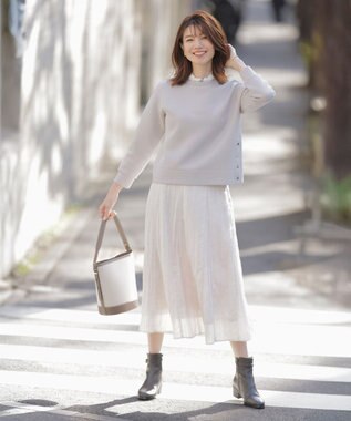 J.PRESS LADIES azulejoスクエアプリント スカーフ ベージュ系5