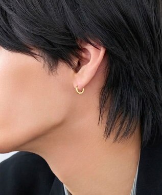 Phoebe 【金属アレルギー対応】ワンタッチメタルフープミニペアピアス  ゴールド/BOX付き ゴールド