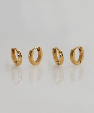 Phoebe 【金属アレルギー対応】ワンタッチメタルフープミニペアピアス  ゴールド/BOX付き ゴールド