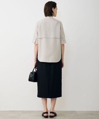 ICB L 【先行予約・WEB限定カラーあり】 FluidBackSatin バンドカラーシャツ トープ