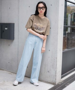 WEGO ピグメントBIGTシャツ カーキ