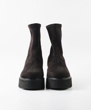 BONTRE 【イタリア製】【LucaGrossi/ルカグロッシ】厚底ストレッチショートブーツ/4507T-VA ブラック