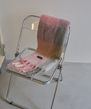 AMERICAN HOLIC シャギーチェックＢＩＧマフラー Pink