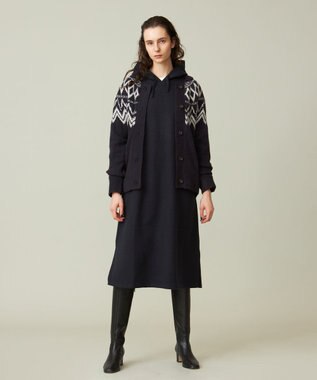 J.PRESS YORK STREET 【WOMEN】NEEDLE JERSEY ロングワンピース ネイビー系