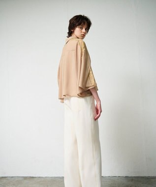 GRACE CONTINENTAL シアーポンチョシャツ キャメル