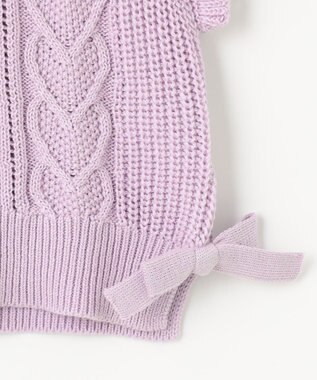 ANY KIDS ハート ケーブル ニット ベスト ラベンダー