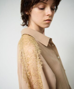 GRACE CONTINENTAL シアーポンチョシャツ キャメル