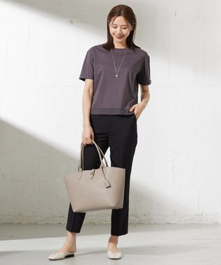 J.PRESS LADIES L 【接触冷感】コットンスムース カフス袖 カットソー スレート系