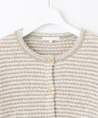 自由区 S ツイード調ニット ジャケット ベージュ系