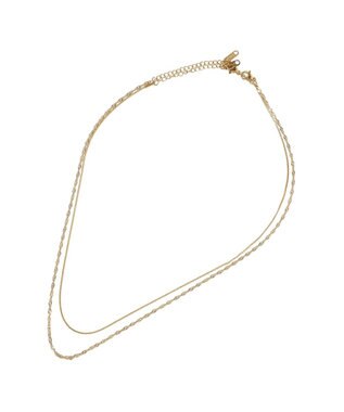 YECCA VECCA 【2本SET】ステンレス2連ネックレス Gold