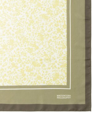MOONBAT MACKINTOSH PHILOSOPHY(マッキントッシュ フィロソフィー）シルクスカーフ ボタニカル 68×68㎝ 日本製 ブラウン
