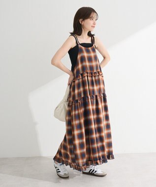 Green Parks ・Ｐｅｔｉｔ　Ｆｌｅｕｒ　オンブレーチェックキャミワンヒ Navy