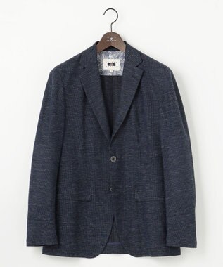 JOSEPH ABBOUD 【清涼感/軽量】リネンTOPピケ ジャケット ネイビー系