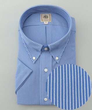 J.PRESS MEN 【KING SIZE】【夏に嬉しい高機能】カノコインレイマイクロストライプパッチポケット シャツ/B.D.