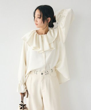 CRAFT STANDARD BOUTIQUE フリル衿ブラウス Ivory
