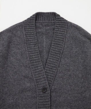 TOQUE 〈大草直子さんアドバイザー〉ベビーアルパカ×ウール縮絨ニットカーディガン チャコール