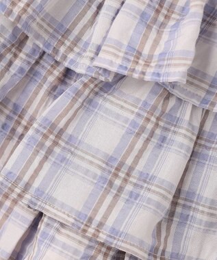 ANY KIDS 【洗濯機可能】ティアード チェックスカパン ブラウン